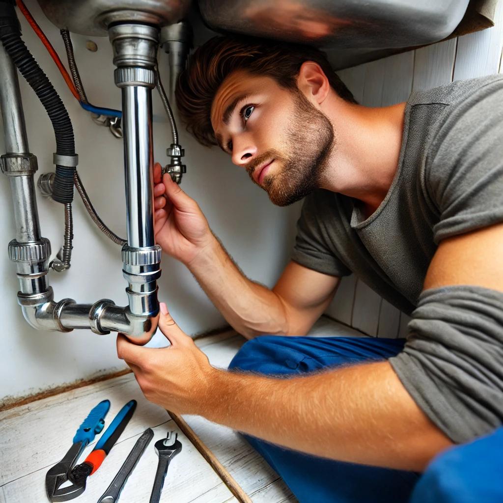 A_plumber_carefully_repairing_a_bathroom_sink._The.jpg